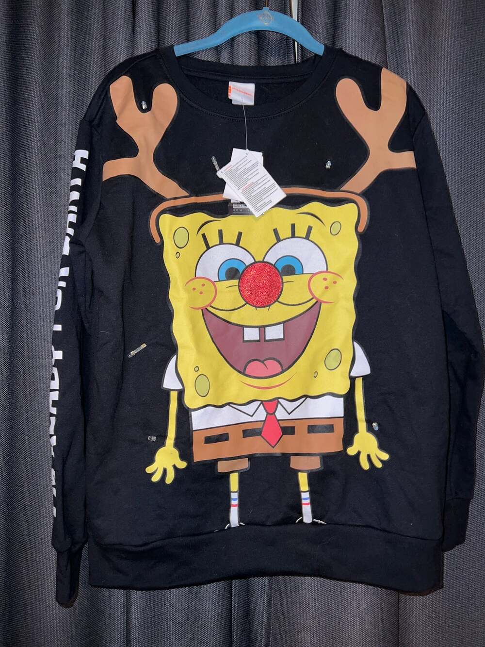 Ugly Christmas Sweater Sweatshirt Xmas Size Large NWT Spongebob
